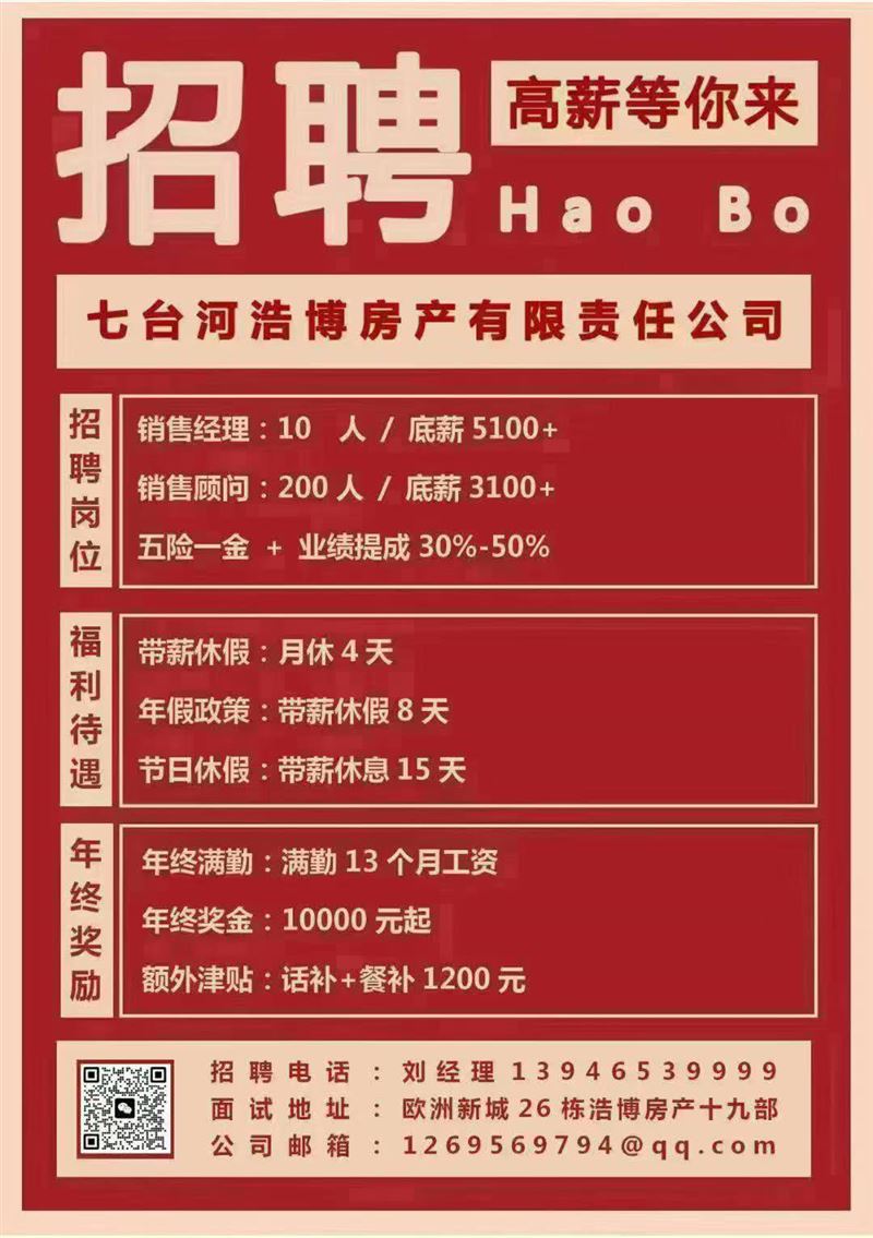 浩博房產(chǎn)誠聘